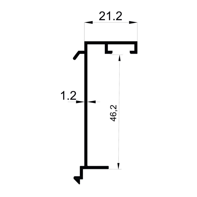 Konmetsan Alüminyum üretimi olan bu doğrama alüminyum profil, Dağ Group Alüminyum güvencesiyle Türkiye alüminyum sektörüne sunulmaktadır. 21.2x46.2 ölçüsü ve 1.2mm kalınlığı ile doğrama sistemlerinde hafif ve dengeli kullanım sağlar.