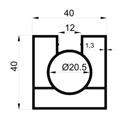 Konmetsan Alüminyum üretimi olan bu küpeşte alüminyum profil, Dağ Group Alüminyum güvencesiyle Türkiye alüminyum sektörüne sunulmaktadır. 40x40 ölçüsü ve 1.3mm kalınlığı ile yüksek dayanıklılık ve estetik görünüm sağlar. Farklı kullanım alanları için uygun olan bu profil, mimari projelerde güvenle tercih edilir.