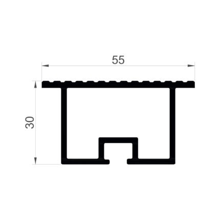 Konmetsan Alüminyum üretimi olan bu özel amaçlı alüminyum profil, Dağ Group Alüminyum güvencesiyle Türkiye alüminyum sektörüne sunulmaktadır. 55x30 ölçüsü ile dengeli kesitli özel sistem uygulamalarına uyum sağlar.