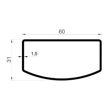 Konmetsan Alüminyum üretimi olan bu küpeşte alüminyum profil, Dağ Group Alüminyum aracılığıyla Türkiye alüminyum sektörüne sunulmaktadır. 60x31 ölçüsü ve 1.5mm kalınlığı ile yüksek dayanıklılık ve estetik görünüm sağlar. Farklı kullanım alanları ile mimari projelerde güvenle tercih edilir.