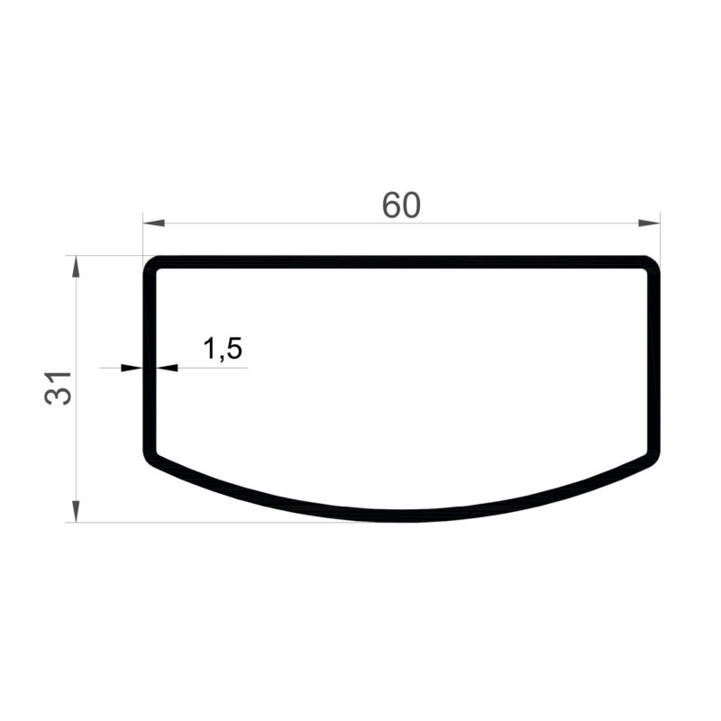 Konmetsan Alüminyum üretimi olan bu küpeşte alüminyum profil, Dağ Group Alüminyum aracılığıyla Türkiye alüminyum sektörüne sunulmaktadır. 60x31 ölçüsü ve 1.5mm kalınlığı ile yüksek dayanıklılık ve estetik görünüm sağlar. Farklı kullanım alanları ile mimari projelerde güvenle tercih edilir.