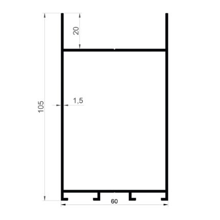Konmetsan Alüminyum üretimi olan bu doğrama alüminyum profil, Dağ Group Alüminyum güvencesiyle Türkiye alüminyum sektörüne sunulmaktadır. 60x105 ölçüsü ve 1.5mm kalınlığı ile doğrama sistemlerinde geniş kesitli ve yüksek dayanımlı kullanım sağlar.
