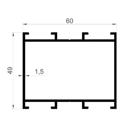 Konmetsan Alüminyum üretimi olan bu doğrama alüminyum profil, Dağ Group Alüminyum güvencesiyle Türkiye alüminyum sektörüne sunulmaktadır. 60x49 ölçüsü ve 1,5mm kalınlığı ile doğrama sistemlerinde dayanıklı ve dengeli kullanım sağlar.