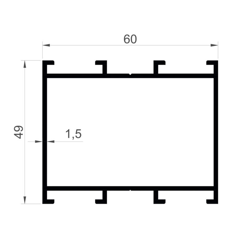 Konmetsan Alüminyum üretimi olan bu doğrama alüminyum profil, Dağ Group Alüminyum güvencesiyle Türkiye alüminyum sektörüne sunulmaktadır. 60x49 ölçüsü ve 1,5mm kalınlığı ile doğrama sistemlerinde dayanıklı ve dengeli kullanım sağlar.