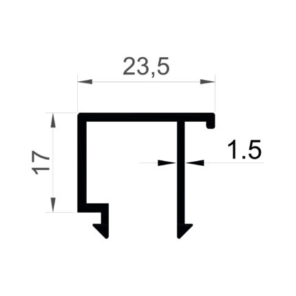 Konmetsan Alüminyum üretimi olan bu doğrama alüminyum profil, Dağ Group Alüminyum güvencesiyle Türkiye alüminyum sektörüne sunulmaktadır. 23.5x17 ölçüsü ve 1.5mm kalınlığı ile doğrama sistemlerinde kompakt ve dayanıklı kullanım sağlar.