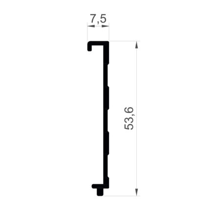 Konmetsan Alüminyum üretimi olan bu özel amaçlı alüminyum profil, Dağ Group Alüminyum güvencesiyle Türkiye alüminyum sektörüne sunulmaktadır. 7.5x53.6 ölçüsü ile dar ve uzun kesitli özel sistem uygulamalarına uyum sağlar.