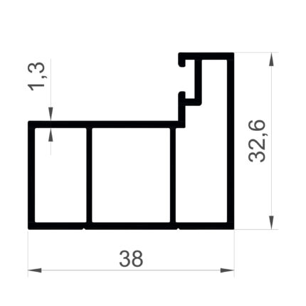 Konmetsan Alüminyum üretimi olan bu cam balkon alüminyum profil, Dağ Group Alüminyum güvencesiyle Türkiye alüminyum sektörüne sunulmaktadır. 38x32,6 ölçüsü ve 1,3mm kalınlığı ile cam balkon sistemlerinde dengeli ve uzun ömürlü kullanım sağlar.