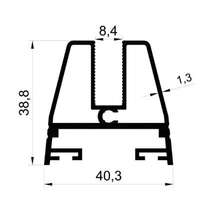 Konmetsan Alüminyum üretimi olan bu cam balkon alüminyum profil, Dağ Group Alüminyum güvencesiyle Türkiye alüminyum sektörüne sunulmaktadır. 40,3x38,8 ölçüsü ve 1,3mm kalınlığı ile cam balkon sistemlerinde dengeli ve dayanıklı kullanım sağlar.