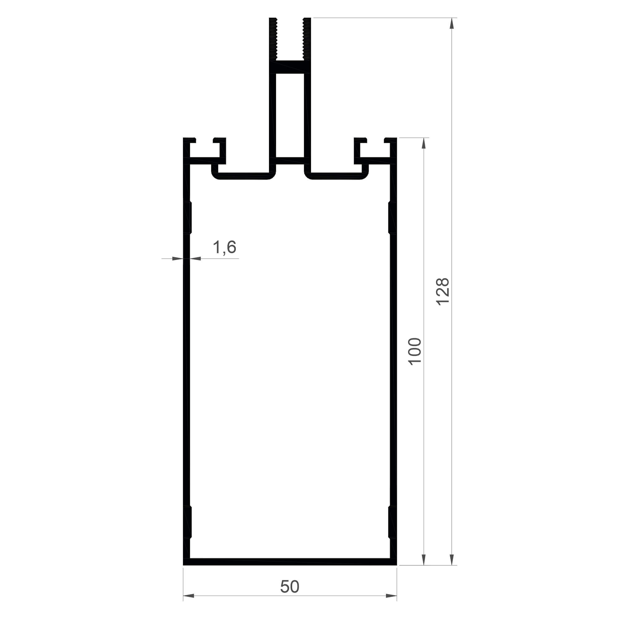 dg-16284-50x128-1.6mm-dograma-aluminyum-profil-konmetsan Konmetsan Alüminyum üretimi olan bu doğrama alüminyum profil, Dağ Group Alüminyum güvencesiyle Türkiye alüminyum sektörüne sunulmaktadır. 50x128 ölçüsü ve 1.6mm kalınlığı ile doğrama sistemlerinde geniş kesitli ve yüksek dayanımlı kullanım sağlar.