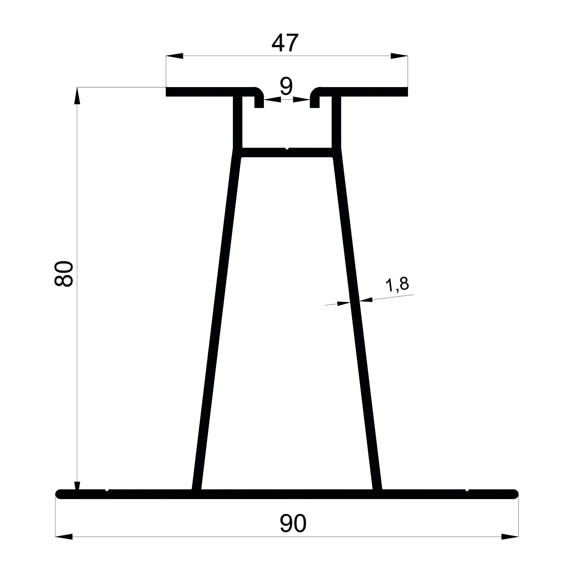 dg-16302-90x80-1.8mm-ges-aluminyum-profil-konmetsan Konmetsan Alüminyum üretimi olan bu güneş enerji santrali alüminyum profil, Dağ Group Alüminyum güvencesiyle Türkiye alüminyum sektörüne sunulmaktadır. 90x80 ölçüsü ve 1.8mm kalınlığı ile GES projelerinde yüksek dayanıklılık ve uzun ömürlü kullanım sağlar.