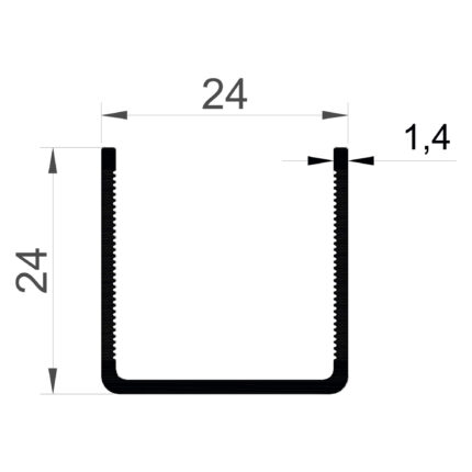 Konmetsan Alüminyum üretimi olan bu özel amaçlı alüminyum profil, Dağ Group Alüminyum güvencesiyle Türkiye alüminyum sektörüne sunulmaktadır. 24x24 ölçüsü ve 1.4mm kalınlığı ile kompakt ve dayanıklı sistem uygulamalarına uyum sağlar.