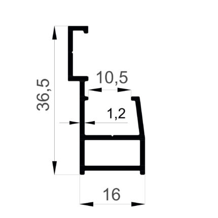 Konmetsan Alüminyum tarafından üretilen bu küpeşte alüminyum profil, Dağ Group Alüminyum aracılığıyla Türkiye alüminyum sektörüne sunulmaktadır. 16x36.5 ölçüsü ve 1.2mm kalınlığı ile dayanıklılık ve estetik bir arada sunulur. Farklı kullanım alanları için uygun olan bu profil, mimari projelerde güvenle tercih edilir.