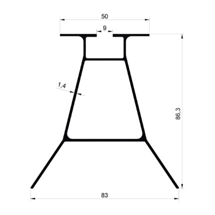 Konmetsan Alüminyum üretimi olan bu güneş enerji santrali alüminyum profil, Dağ Group Alüminyum güvencesiyle Türkiye alüminyum sektörüne sunulmaktadır. 83x86,3 ölçüsü ve 1,4mm kalınlığı ile GES projelerinde yüksek dayanıklılık ve uzun ömürlü kullanım sağlar.