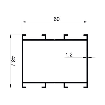 Konmetsan Alüminyum üretimi olan bu doğrama alüminyum profil, Dağ Group Alüminyum güvencesiyle Türkiye alüminyum sektörüne sunulmaktadır. 60x48.7 ölçüsü ve 1.2mm kalınlığı ile doğrama sistemlerinde hafif ve dengeli kullanım sağlar.