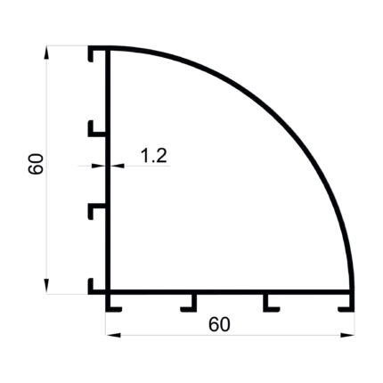 Konmetsan Alüminyum üretimi olan bu doğrama alüminyum profil, Dağ Group Alüminyum güvencesiyle Türkiye alüminyum sektörüne sunulmaktadır. 60x60 ölçüsü ve 1.2mm kalınlığı ile doğrama sistemlerinde hafif ve ekonomik kullanım sağlar.