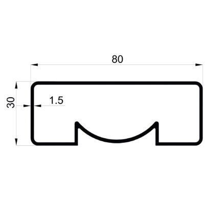 Konmetsan Alüminyum üretimi olan bu küpeşte alüminyum profil, Dağ Group Alüminyum aracılığıyla Türkiye alüminyum sektörüne sunulmaktadır. 80x30 ölçüsü ve 1.5mm kalınlığı ile yüksek dayanıklılık ve geniş yüzey avantajı sağlar. Mimari projelerde güvenli ve estetik çözümler sunar.