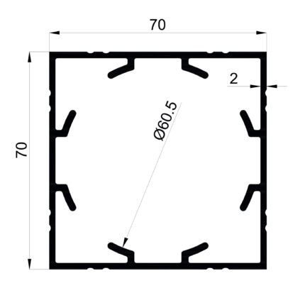 Konmetsan Alüminyum üretimi olan bu küpeşte alüminyum profil, Dağ Group Alüminyum aracılığıyla Türkiye alüminyum sektörüne sunulmaktadır. 70x70 ölçüsü ve 2mm kalınlığı ile maksimum dayanıklılık ve yüksek taşıma kapasitesi sağlar. Geniş kullanım alanları ile mimari projelerde güvenle tercih edilen güçlü bir profil çözümüdür.