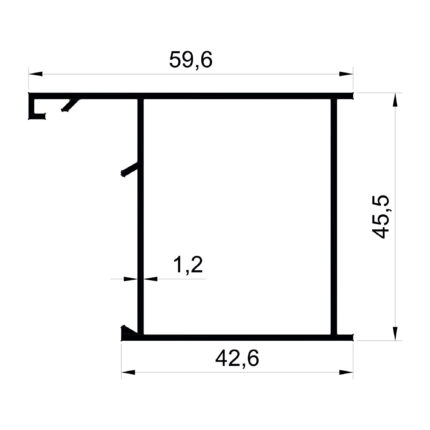 Konmetsan Alüminyum üretimi olan bu doğrama alüminyum profil, Dağ Group Alüminyum güvencesiyle Türkiye alüminyum sektörüne sunulmaktadır. 59,6x45,5 ölçüsü ve 1,2mm kalınlığı ile doğrama sistemlerinde dengeli ve dayanıklı kullanım sağlar.