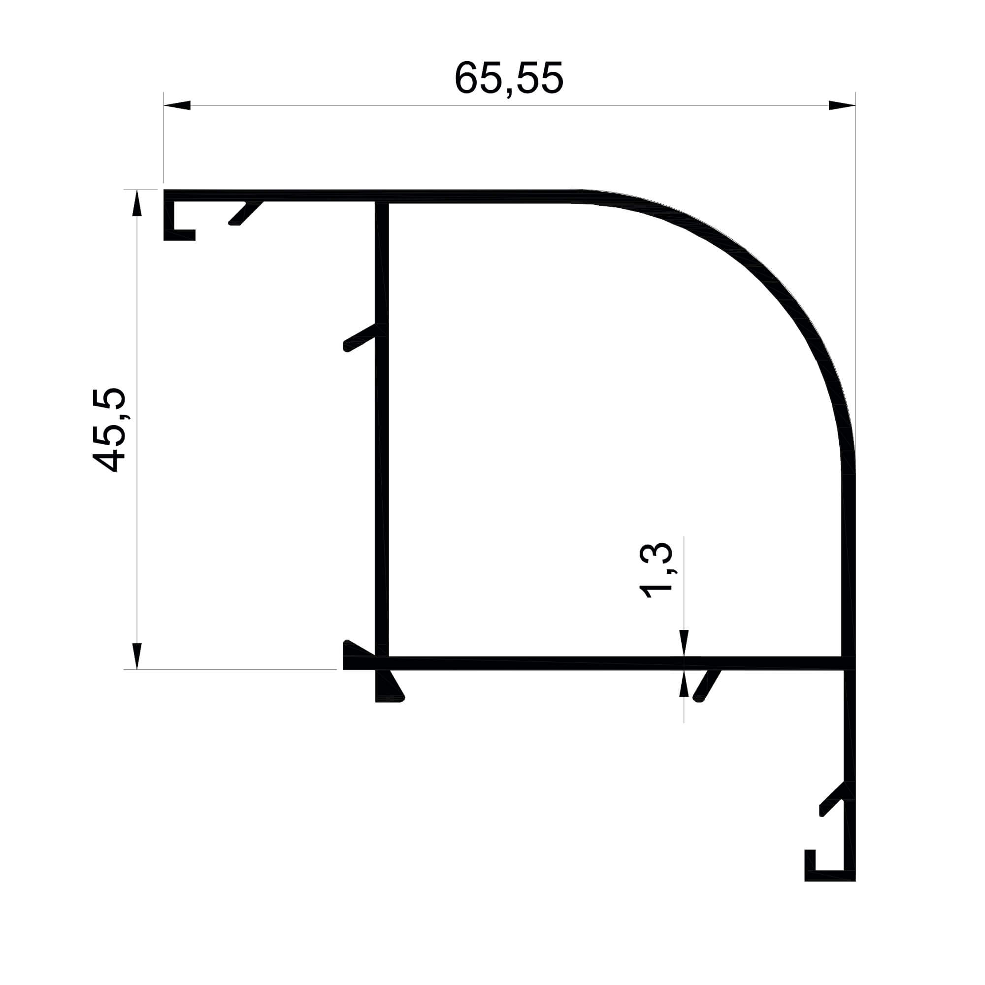 dg-16614-65.55x45.5-1.3mm-dograma-aluminyum-profil-konmetsan Konmetsan Alüminyum üretimi olan bu doğrama alüminyum profil, Dağ Group Alüminyum güvencesiyle Türkiye alüminyum sektörüne sunulmaktadır. 65,55x45,5 ölçüsü ve 1,3mm kalınlığı ile doğrama sistemlerinde dengeli ve dayanıklı kullanım sağlar.