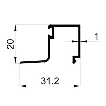 Konmetsan Alüminyum üretimi olan bu doğrama alüminyum profil, Dağ Group Alüminyum güvencesiyle Türkiye alüminyum sektörüne sunulmaktadır. 31,2x20 ölçüsü ve 1mm kalınlığı ile doğrama sistemlerinde hafif ve ekonomik kullanım sağlar.