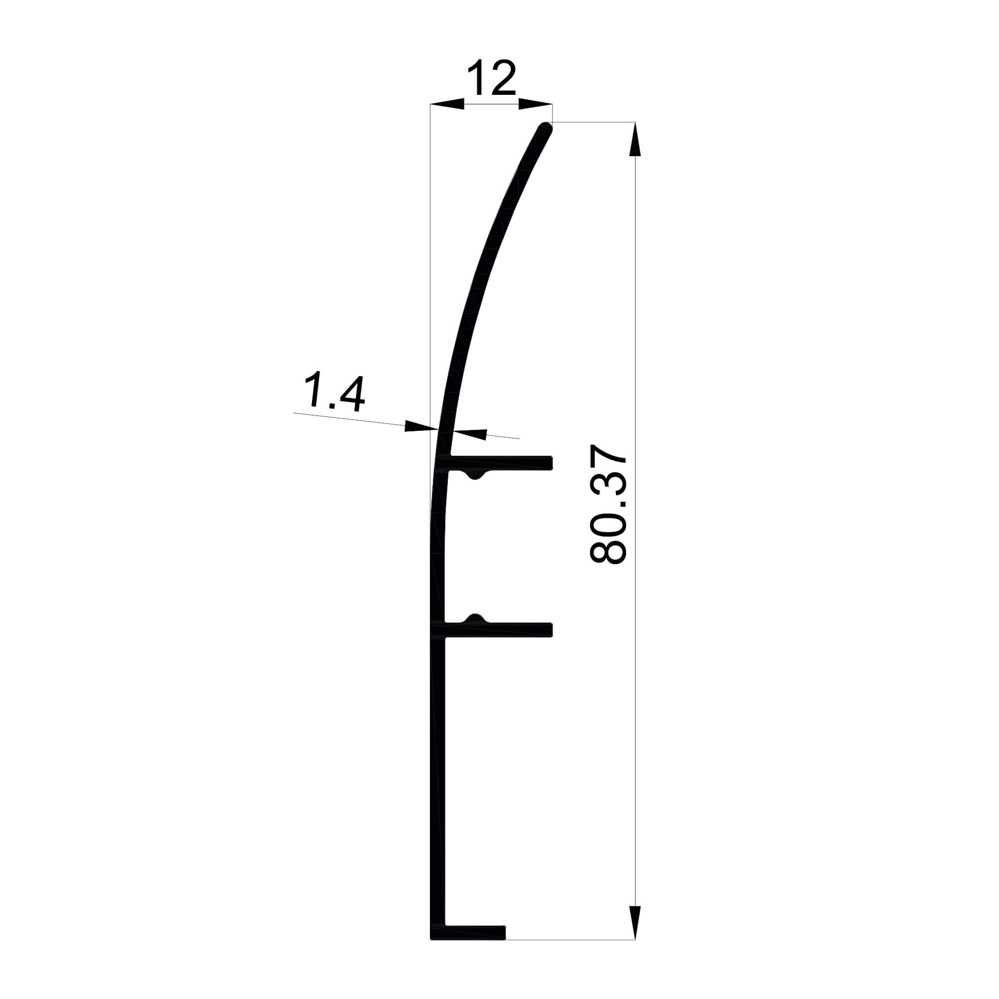 dg-16618-12x80.37-1.4mm-ozel-amacli-aluminyum-profil-konmetsan Konmetsan Alüminyum üretimi olan bu özel amaçlı alüminyum profil, Dağ Group Alüminyum güvencesiyle Türkiye alüminyum sektörüne sunulmaktadır. 12x80.37 ölçüsü ve 1.4mm kalınlığı ile uzun ve ince kesitli sistem uygulamalarına uyum sağlar.