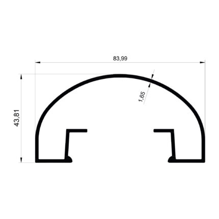 Konmetsan Alüminyum üretimi olan bu özel amaçlı alüminyum profil, Dağ Group Alüminyum güvencesiyle Türkiye alüminyum sektörüne sunulmaktadır. 83.99x43.81 ölçüsü ve 1.65mm kalınlığı ile dengeli ve dayanıklı sistem uygulamalarına uyum sağlar.