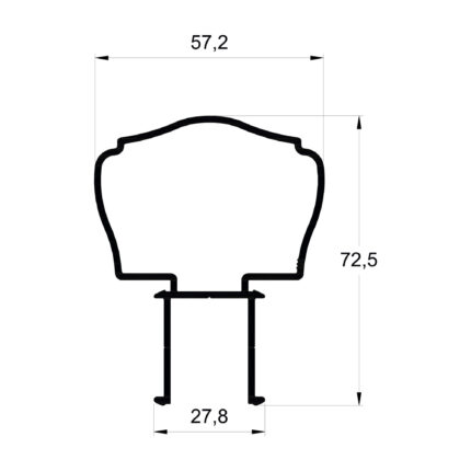 Konmetsan Alüminyum üretimi olan bu özel amaçlı alüminyum profil, Dağ Group Alüminyum güvencesiyle Türkiye alüminyum sektörüne sunulmaktadır. 57.2x72.5 ölçüsü ile geniş ve dengeli sistem uygulamalarına uyum sağlar.
