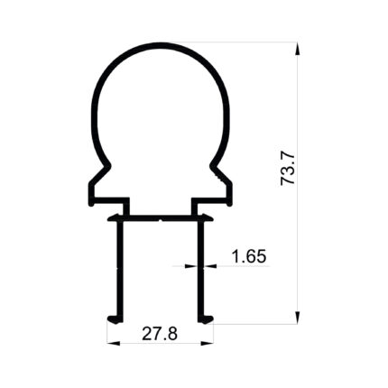 Konmetsan Alüminyum üretimi olan bu özel amaçlı alüminyum profil, Dağ Group Alüminyum güvencesiyle Türkiye alüminyum sektörüne sunulmaktadır. 27.8x73.7 ölçüsü ve 1.65mm kalınlığı ile uzun ve dengeli sistem uygulamalarına uyum sağlar.