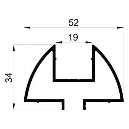 Konmetsan Alüminyum üretimi olan bu özel amaçlı alüminyum profil, Dağ Group Alüminyum güvencesiyle Türkiye alüminyum sektörüne sunulmaktadır. 52x34 ölçüsü ile geniş ve dengeli kesitli sistem uygulamalarına uyum sağlar.