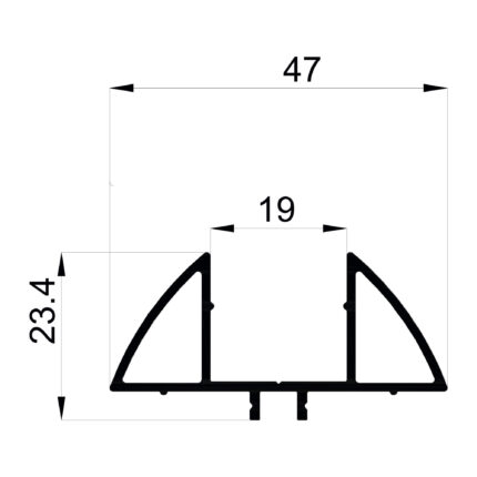 Konmetsan Alüminyum üretimi olan bu özel amaçlı alüminyum profil, Dağ Group Alüminyum güvencesiyle Türkiye alüminyum sektörüne sunulmaktadır. 47x23.4 ölçüsü ile uzun ve dar kesitli sistem uygulamalarına uyum sağlar.