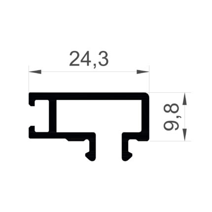 Konmetsan Alüminyum üretimi olan bu özel amaçlı alüminyum profil, Dağ Group Alüminyum güvencesiyle Türkiye alüminyum sektörüne sunulmaktadır. 24.3x9.8 ölçüsü ile ince ve kompakt kesitli sistem uygulamalarına uyum sağlar.