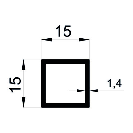 Konmetsan Alüminyum üretimi olan bu kutu alüminyum profil, Dağ Group Alüminyum güvencesiyle Türkiye alüminyum sektörüne sunulmaktadır. 15x15 ölçüsü ve 1.4mm kalınlığı ile küçük alanlarda yüksek dayanıklılık sağlar. Farklı kullanım alanları ile mimari projelerde tercih edilir.