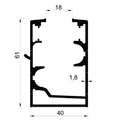 Konmetsan Alüminyum üretimi olan bu cam balkon alüminyum profil, Dağ Group Alüminyum güvencesiyle Türkiye alüminyum sektörüne sunulmaktadır. 61x40 ölçüsü ve 1,8mm kalınlığı ile cam balkon sistemlerinde dayanıklı ve uzun ömürlü kullanım sağlar.