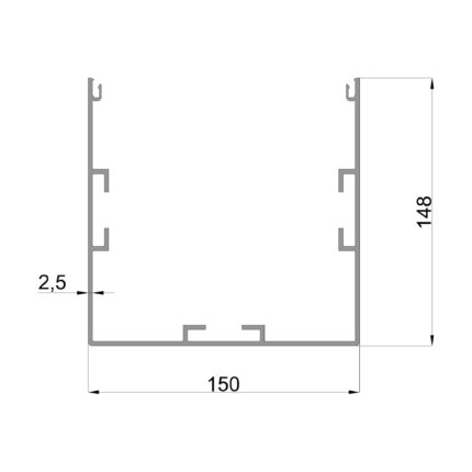 Konmetsan Alüminyum üretimi bioklimatik pergola alüminyum profil, Dağ Group Alüminyum güvencesiyle sunulmaktadır. 150x148 ölçüsü ve 2.5mm kalınlığı ile geniş kesitli ve yüksek dayanımlı pergola sistemlerinde maksimum performans sağlar.