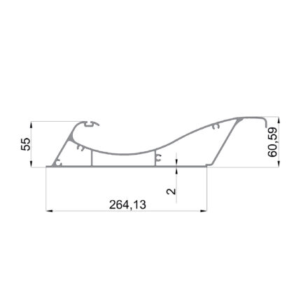 Konmetsan Alüminyum üretimi bioklimatik pergola alüminyum profil, Dağ Group Alüminyum güvencesiyle sunulmaktadır. 264.13x60.59 ölçüsü ve 2mm kalınlığı ile geniş açıklıklı pergola sistemlerinde maksimum dayanım sağlar.