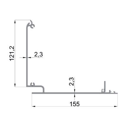 Konmetsan Alüminyum üretimi giyotin alüminyum profil, Dağ Group Alüminyum güvencesiyle sunulmaktadır. 155x121.2 ölçüsü ve 2.3mm kalınlığı ile güçlü ve dengeli giyotin sistemlerinde yüksek performans sağlar.