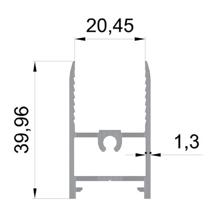 Konmetsan Alüminyum üretimi giyotin alüminyum profil, Dağ Group Alüminyum güvencesiyle sunulmaktadır. 20.45x39.96 ölçüsü ve 1.3mm kalınlığı ile dar kesitli giyotin sistemlerinde hassas ve tamamlayıcı kullanım sağlar.