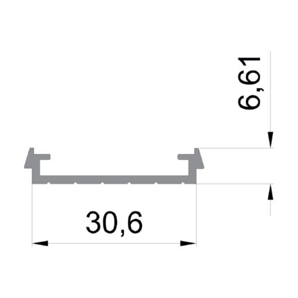 Konmetsan Alüminyum üretimi giyotin alüminyum profil, Dağ Group Alüminyum güvencesiyle sunulmaktadır. 30.6x6.61 ölçüsü ile ultra ince kesitli giyotin sistemlerinde hassas ve tamamlayıcı kullanım sağlar.