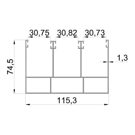 Konmetsan Alüminyum üretimi giyotin alüminyum profil, Dağ Group Alüminyum güvencesiyle sunulmaktadır. 115.3x74.5 ölçüsü ve 1.3mm kalınlığı ile dengeli ve orta kesitli giyotin sistemlerinde yüksek uyum sağlar.