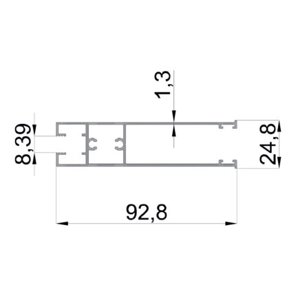 Konmetsan Alüminyum üretimi katlanır sürme alüminyum profil, Dağ Group Alüminyum güvencesiyle sunulmaktadır. 92.8x24.8 ölçüsü ve 1.3mm kalınlığı ile dengeli katlanır sürme sistemlerinde stabil ve akıcı kullanım sağlar.