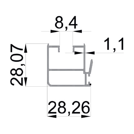 Konmetsan Alüminyum üretimi katlanır sürme alüminyum profil, Dağ Group Alüminyum güvencesiyle sunulmaktadır. 28.26x28.07 ölçüsü ve 1.1mm kalınlığı ile kompakt katlanır sürme sistemlerinde hassas ve stabil kullanım sağlar.