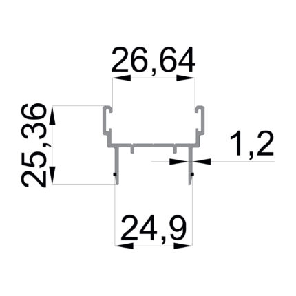 Konmetsan Alüminyum üretimi katlanır sürme alüminyum profil, Dağ Group Alüminyum güvencesiyle sunulmaktadır. 26.64x25.36 ölçüsü ve 1.2mm kalınlığı ile kompakt katlanır sürme sistemlerinde hassas ve stabil kullanım sağlar.