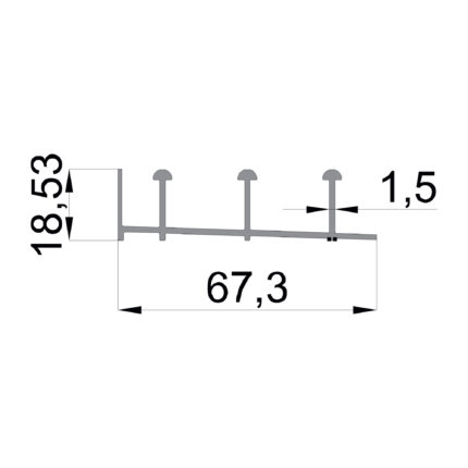 Konmetsan Alüminyum üretimi katlanır sürme alüminyum profil, Dağ Group Alüminyum güvencesiyle sunulmaktadır. 67.3x18.53 ölçüsü ve 1.5mm kalınlığı ile ince ve dayanıklı katlanır sürme sistemlerinde stabil ve akıcı kullanım sağlar.
