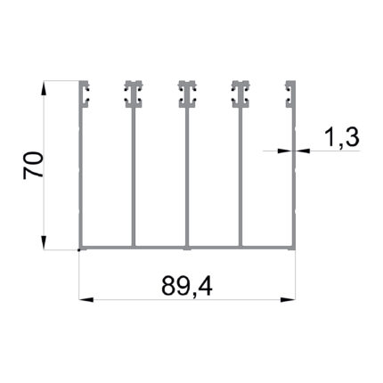 Konmetsan Alüminyum üretimi katlanır sürme alüminyum profil, Dağ Group Alüminyum güvencesiyle sunulmaktadır. 89.4x70 ölçüsü ve 1.3mm kalınlığı ile dengeli ve güçlü katlanır sürme sistemlerinde stabil kullanım sağlar.