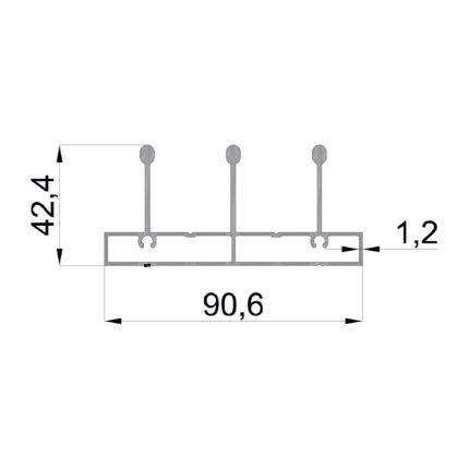 Konmetsan Alüminyum üretimi katlanır sürme alüminyum profil, Dağ Group Alüminyum güvencesiyle sunulmaktadır. 90.6x42.4 ölçüsü ve 1.2mm kalınlığı ile katlanır sürme sistemlerinde dengeli ve stabil kullanım sağlar.
