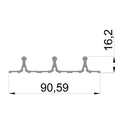 Konmetsan Alüminyum üretimi katlanır sürme alüminyum profil, Dağ Group Alüminyum güvencesiyle sunulmaktadır. 90.59x16.2 ölçüsü ile ince ve uzun kesitli katlanır sürme sistemlerinde tamamlayıcı kullanım sağlar.