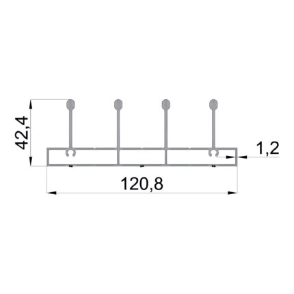 Konmetsan Alüminyum üretimi katlanır sürme alüminyum profil, Dağ Group Alüminyum güvencesiyle sunulmaktadır. 120.8x42.4 ölçüsü ve 1.2mm kalınlığı ile geniş katlanır sürme sistemlerinde stabil ve dengeli kullanım sağlar.