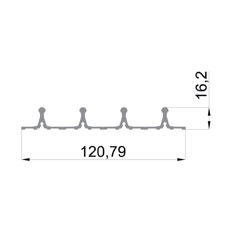 Konmetsan Alüminyum üretimi katlanır sürme alüminyum profil, Dağ Group Alüminyum güvencesiyle sunulmaktadır. 120.79x16.2 ölçüsü ile ince ve uzun kesitli katlanır sürme sistemlerinde tamamlayıcı kullanım sağlar.