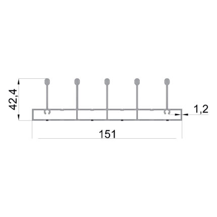 Konmetsan Alüminyum üretimi katlanır sürme alüminyum profil, Dağ Group Alüminyum güvencesiyle sunulmaktadır. 151x42.4 ölçüsü ve 1.2mm kalınlığı ile geniş katlanır sürme sistemlerinde stabil ve dengeli kullanım sağlar.