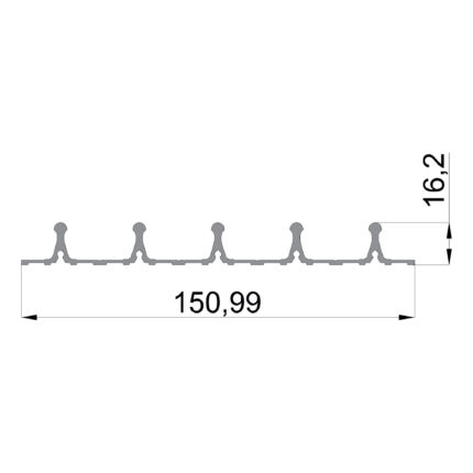 Konmetsan Alüminyum üretimi katlanır sürme alüminyum profil, Dağ Group Alüminyum güvencesiyle sunulmaktadır. 150.99x16.2 ölçüsü ile ince ve uzun kesitli katlanır sürme sistemlerinde tamamlayıcı kullanım sağlar.